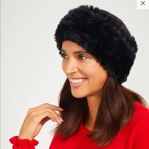 NWT J. McLaughlin tundra Black fur Headband (Faux Fur)